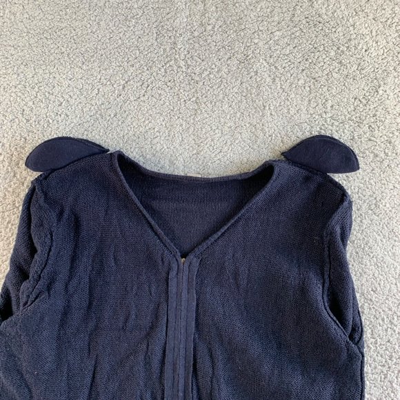 Christopher & Banks Cardigan Sweater Womens Medium Full Zip Pockets V Neck Blue - Picture 9 of 12